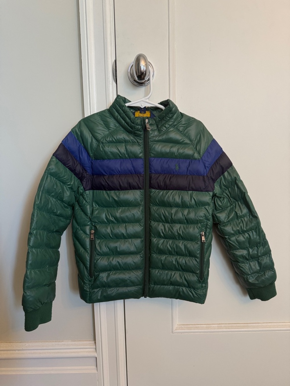 Polo Ralph Lauren Packable Quilted Jacket Kids Green Blue Black Size 6